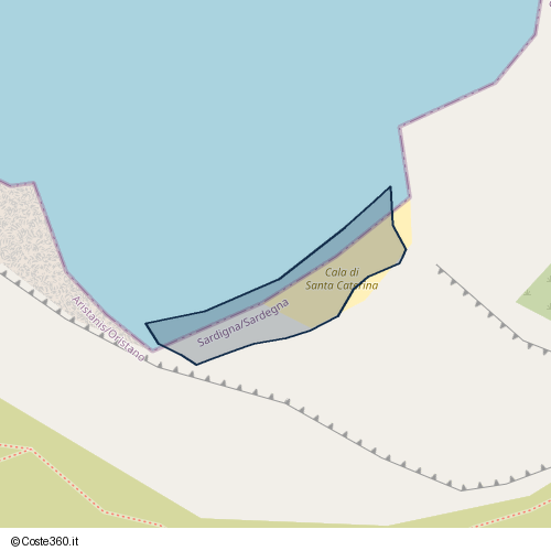 Posizione della spiaggia Spiaggia nei pressi di Via del Canneto, Santa Caterina di Pittinuri, 09073