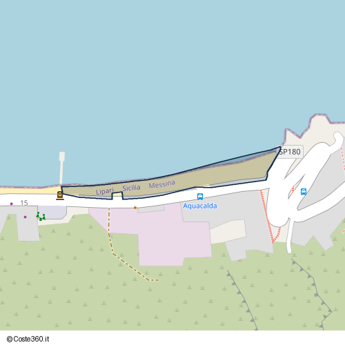 Posizione della spiaggia Spiaggia nei pressi di SP180, Lipari, 98055