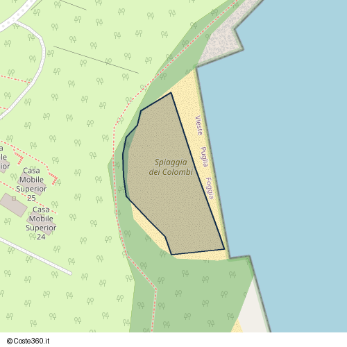 Posizione della spiaggia Spiaggia nei pressi di SP 52, Vieste, 71019