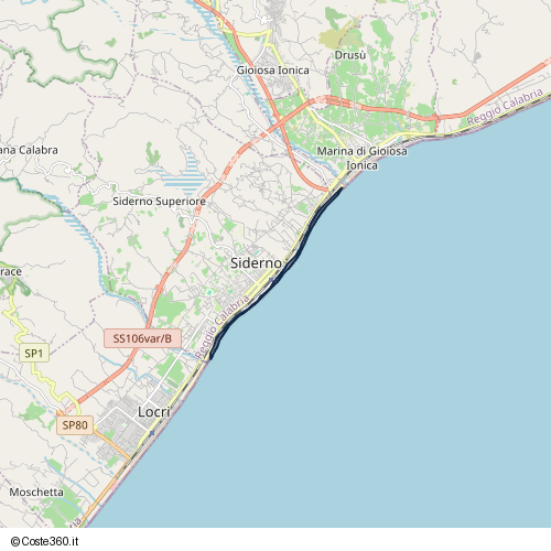 Posizione della spiaggia Spiaggia nei pressi di Siderno, 89048