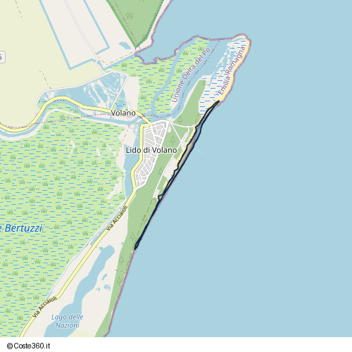 Posizione della spiaggia Spiaggia nei pressi di Piazzale del Mare, Comacchio, 44022