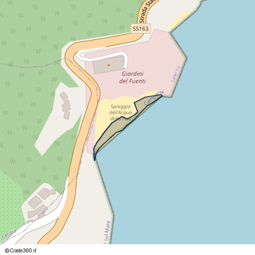 Posizione della spiaggia Spiaggia nei pressi di Strada Statale Amalfitana, Vietri sul Mare, 84019