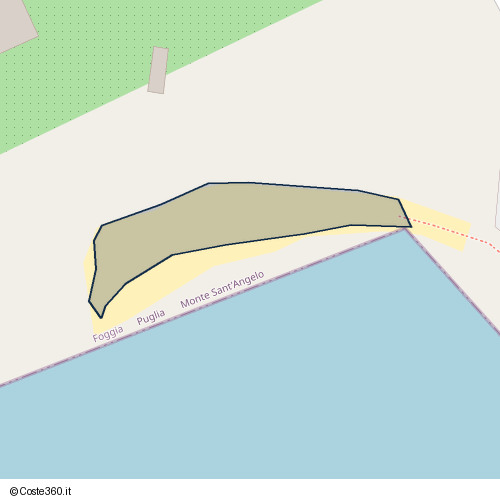 Posizione della spiaggia Spiaggia nei pressi di Monte Sant'Angelo