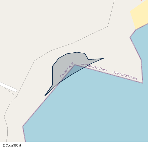 Posizione della spiaggia Spiaggia nei pressi di SP103, U Pàize/Carloforte, 09014