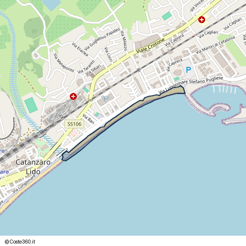 Posizione della spiaggia Spiaggia nei pressi di Catanzaro