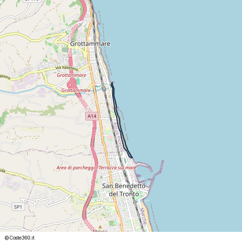 Posizione della spiaggia Spiaggia nei pressi di Viale Alcide De Gasperi, San Filippo Neri, Grottammare, 63066