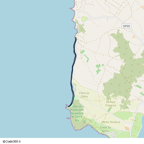 Posizione della spiaggia Spiaggia nei pressi di Crabas/Cabras, 09072