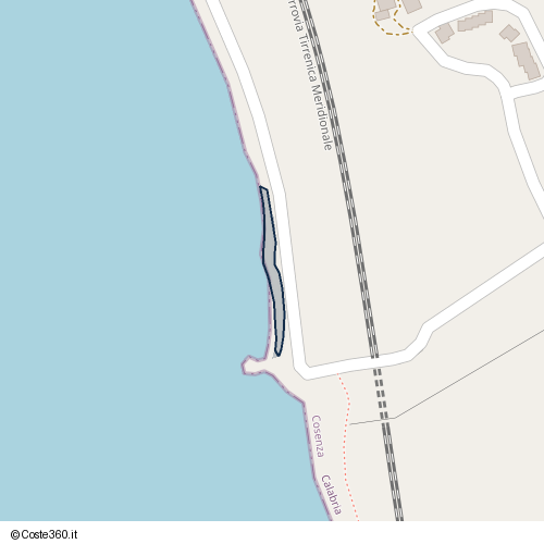 Posizione della spiaggia Spiaggia nei pressi di San Lucido, 87038