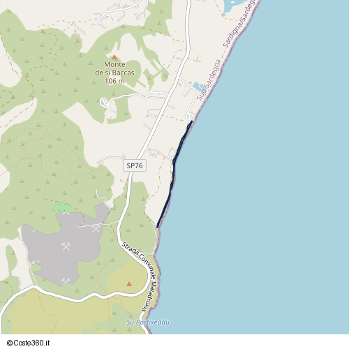 Posizione della spiaggia Spiaggia nei pressi di Santu Antiogu/Sant'Antioco, 09017