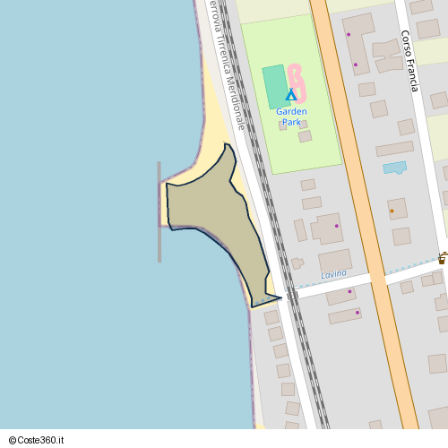 Posizione della spiaggia Spiaggia nei pressi di Marinella, Amantea, 87032