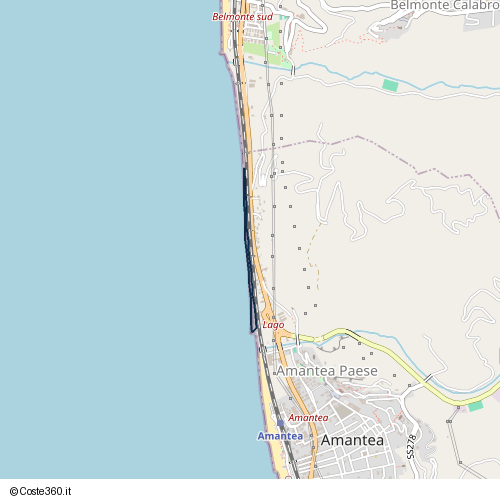 Posizione della spiaggia Spiaggia nei pressi di Amantea Paese, Amantea, 87033