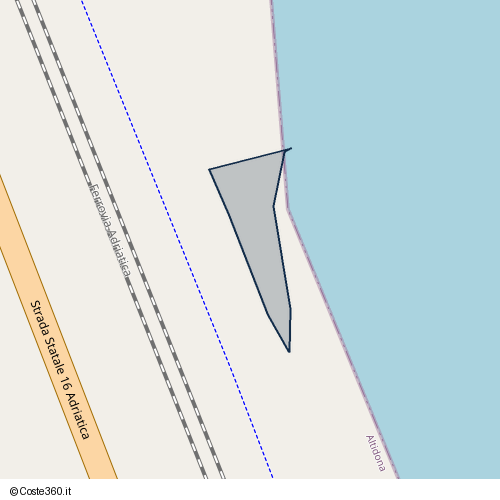 Posizione della spiaggia Spiaggia nei pressi di Strada Statale 16 Adriatica, Marina di Altidona, 63824