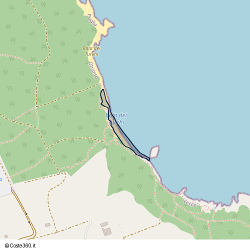 Posizione della spiaggia Spiaggia nei pressi di Sentiero Baia dei Turchi, Otranto, 73028