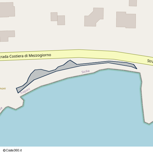 Posizione della spiaggia Spiaggia nei pressi di Strada Costiera di Mezzogiorno, Favignana, 91023