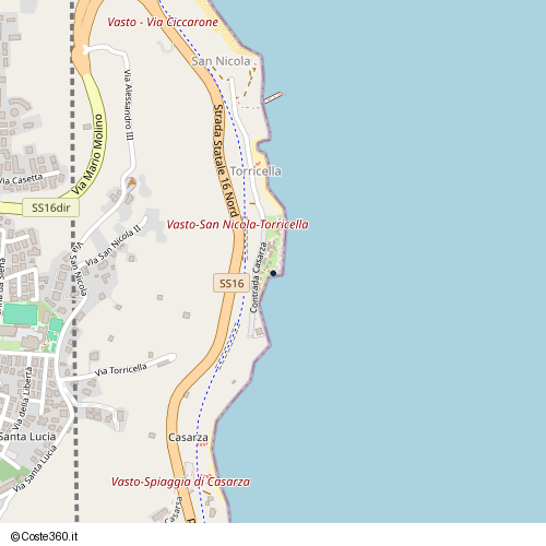 Posizione della spiaggia Spiaggia nei pressi di Contrada Casarza 30, Vasto, 66054