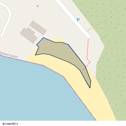 Posizione della spiaggia Spiaggia nei pressi di Ruga/Via Borgo Sant'Elia, Borgo Sant'Elia, Casteddu/Cagliari, 09126