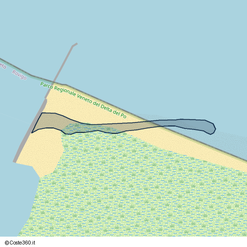 Posizione della spiaggia Spiaggia nei pressi di Pila, 45018