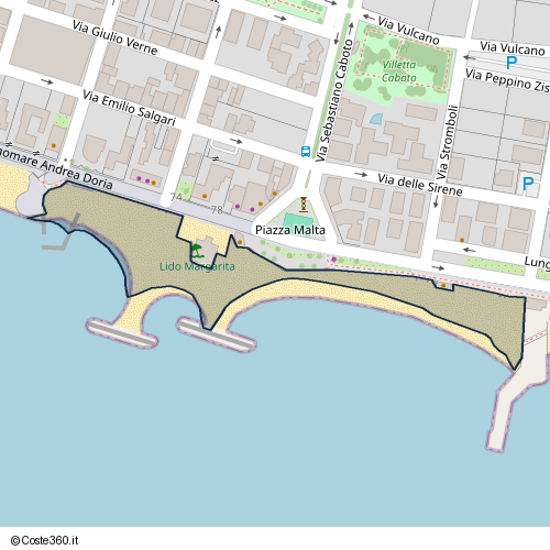 Posizione della spiaggia Spiaggia nei pressi di Lungomare Andrea Doria, Ragusa, 97100