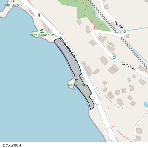Posizione della spiaggia Spiaggia nei pressi di Strada delle Gallerie, Moneglia, 19013