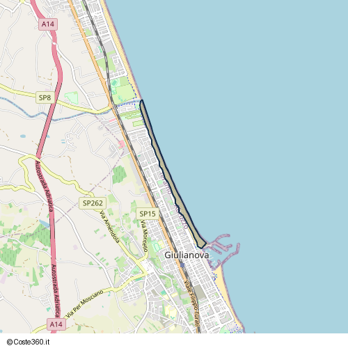 Posizione della spiaggia Spiaggia nei pressi di Lungomare Zara, Giulianova, 64021