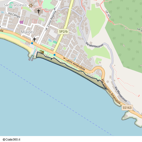 Posizione della spiaggia Spiaggia nei pressi di Maiori, 84011