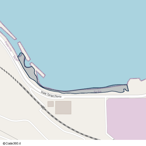 Posizione della spiaggia Spiaggia nei pressi di Viale Targa Florio, Termini Imerese, 90018