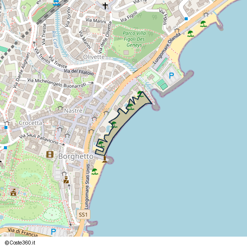 Posizione della spiaggia Spiaggia nei pressi di Borghetto, Arenzano, 16011