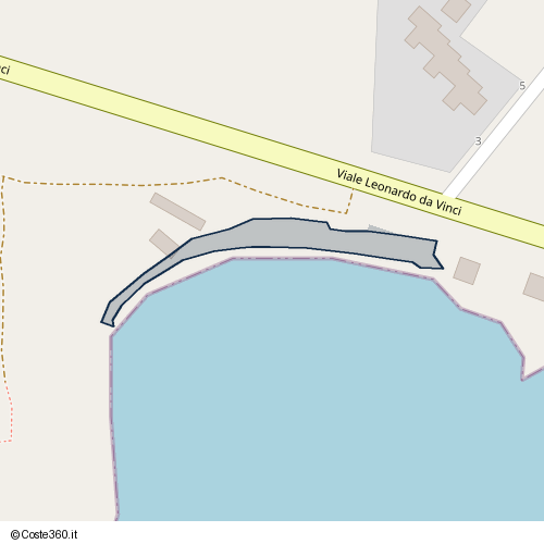 Posizione della spiaggia Spiaggia nei pressi di Viale Leonardo da Vinci, Marina di Capitana, Quartu Sant'Aleni/Quartu Sant'Elena, 09045