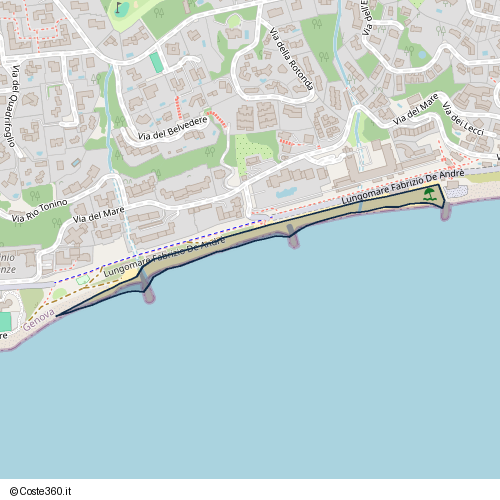 Posizione della spiaggia Spiaggia nei pressi di Lungomare Fabrizio De Andrè 9, Arenzano, 16011