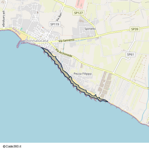 Posizione della spiaggia Spiaggia nei pressi di Via Comiso, Scicli, 97018