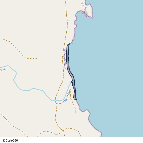 Posizione della spiaggia Spiaggia nei pressi di Località S'Utturu e S'Olia, Tertenia, 08047