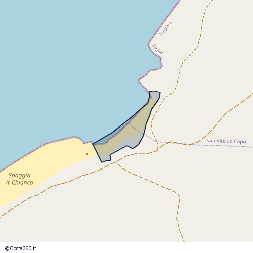 Posizione della spiaggia Spiaggia nei pressi di Custonaci, 91015