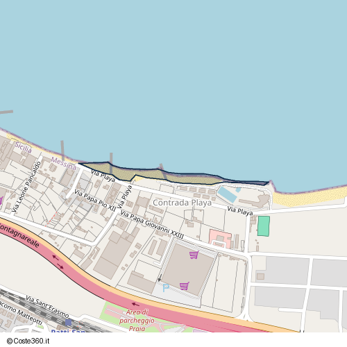 Posizione della spiaggia Spiaggia nei pressi di Patti, 98066