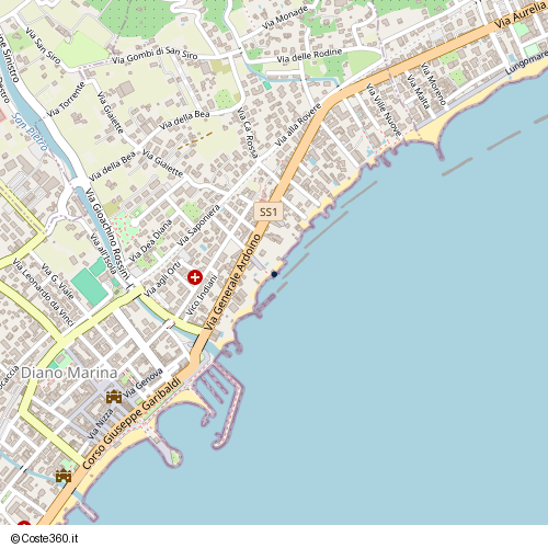Posizione della spiaggia Spiaggia nei pressi di Vico del Fico, Diano Marina, 18013