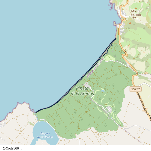 Posizione della spiaggia Spiaggia nei pressi di Narabuia/Narbolia, 09070
