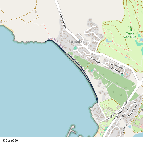 Posizione della spiaggia Spiaggia nei pressi di Via dell'Erica 16, Crabonaxa/Villasimius, 09049