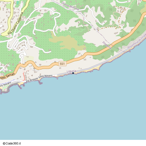 Posizione della spiaggia Spiaggia nei pressi di Imperia, 18913