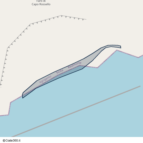 Posizione della spiaggia Spiaggia nei pressi di Via dell'Orsa Maggiore, Lido Rossello, 92010