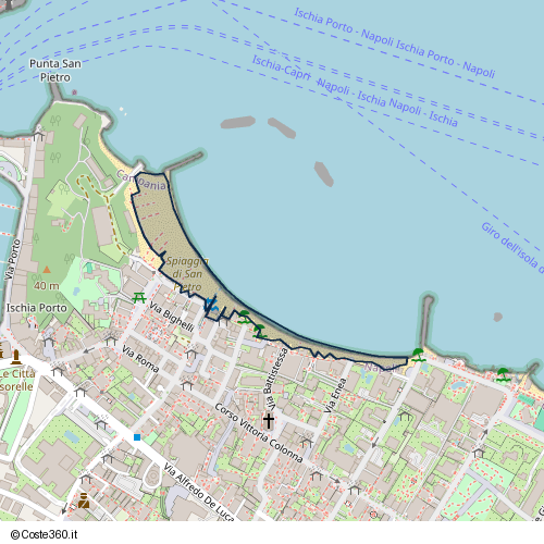Posizione della spiaggia Spiaggia nei pressi di Ischia, 80077