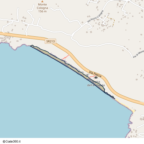 Posizione della spiaggia Spiaggia nei pressi di Via Flacca, Gaeta, 04024
