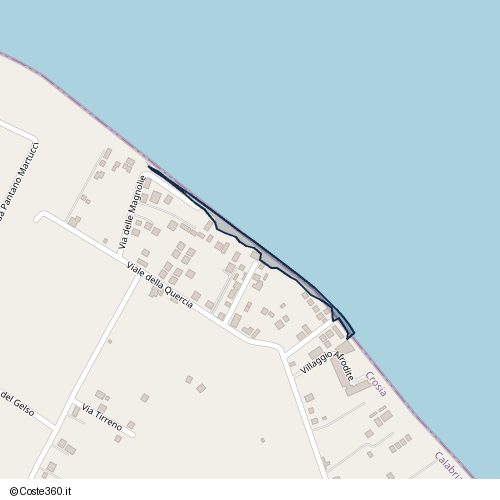 Posizione della spiaggia Spiaggia nei pressi di Mirto