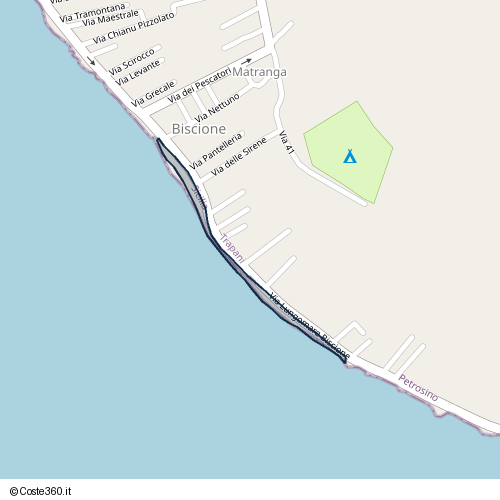 Posizione della spiaggia Spiaggia nei pressi di Via Lungomare Biscione, Petrosino, 91032