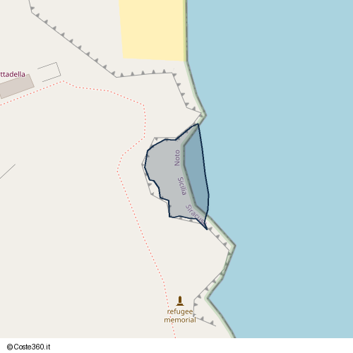 Posizione della spiaggia Spiaggia nei pressi di Strada Nona San Lorenzo, Noto, 96017