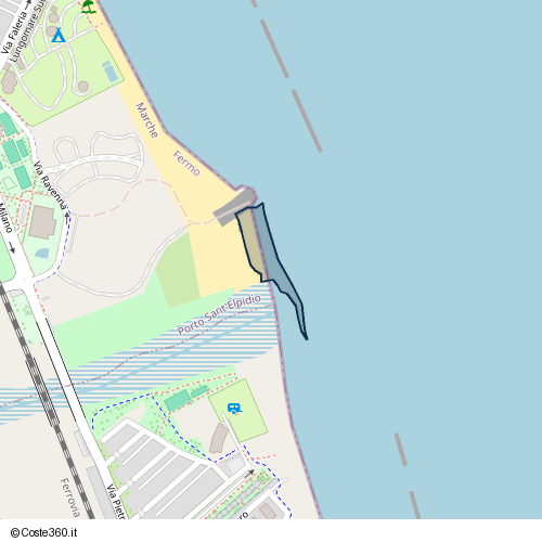 Posizione della spiaggia Spiaggia nei pressi di Porto Sant'Elpidio, 63821