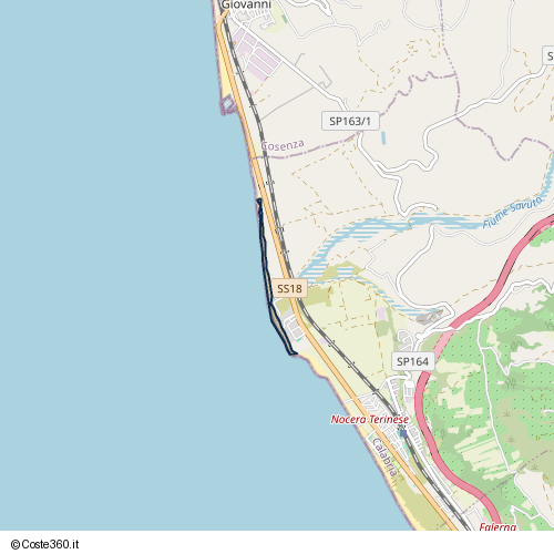 Posizione della spiaggia Spiaggia nei pressi di Nocera Terinese, 88042