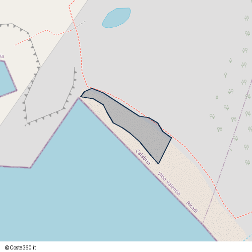 Posizione della spiaggia Spiaggia nei pressi di Contrada Paladino, Ricadi, 09863