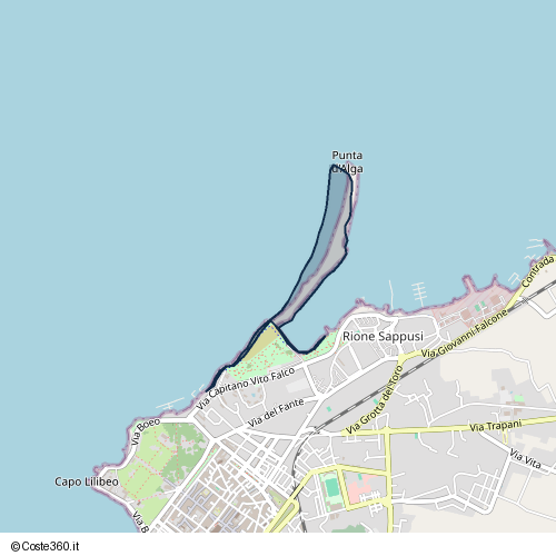 Posizione della spiaggia Spiaggia nei pressi di Lungomare Battaglia delle Egadi, Marsala, 91025