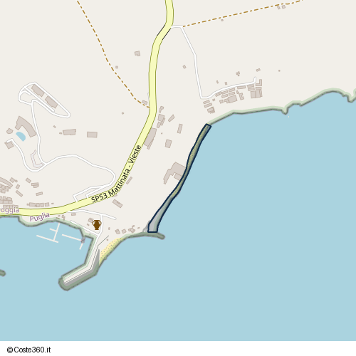 Posizione della spiaggia Spiaggia nei pressi di Litoranea, Mattinata
