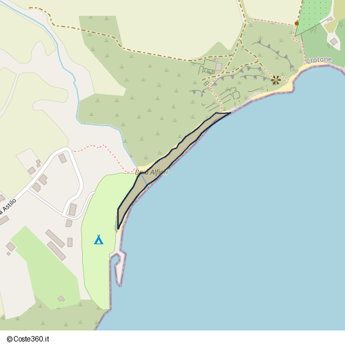 Posizione della spiaggia Spiaggia nei pressi di Via Astilo, Crotone
