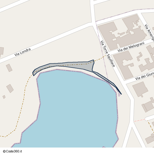 Posizione della spiaggia Spiaggia nei pressi di Via Londra, Poggio Bellanova, Porto Cesareo